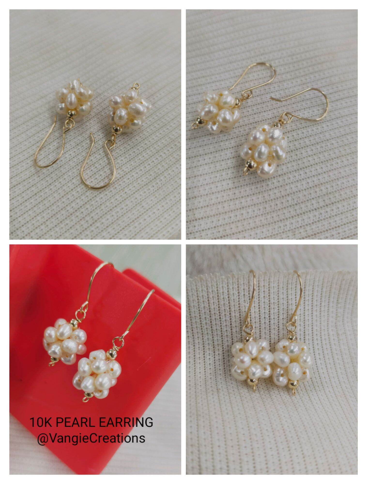 VangieCreations 10K PEARL DANGLING EARRING 03490 Lazada PH