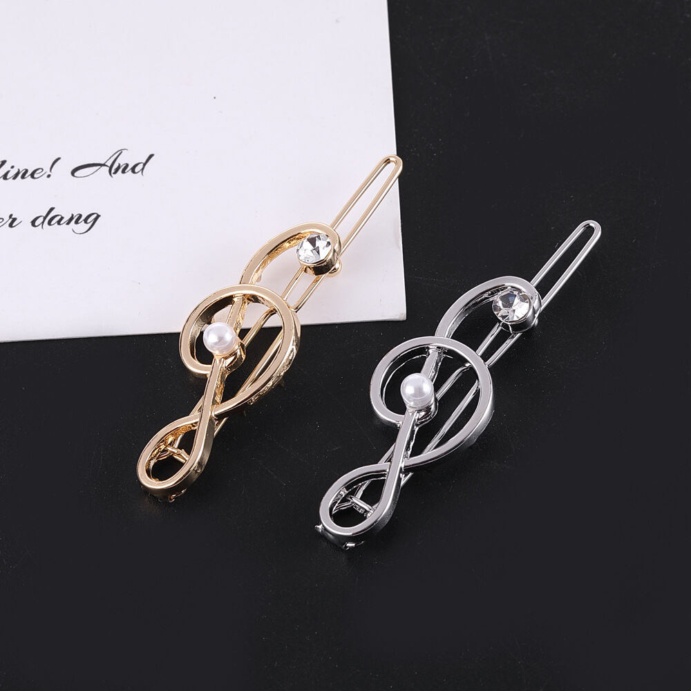 Music Notes Keys Headdress Hair Clip Hairpin Top Clip Side Clip Steel Keys Disk Simple Bangs