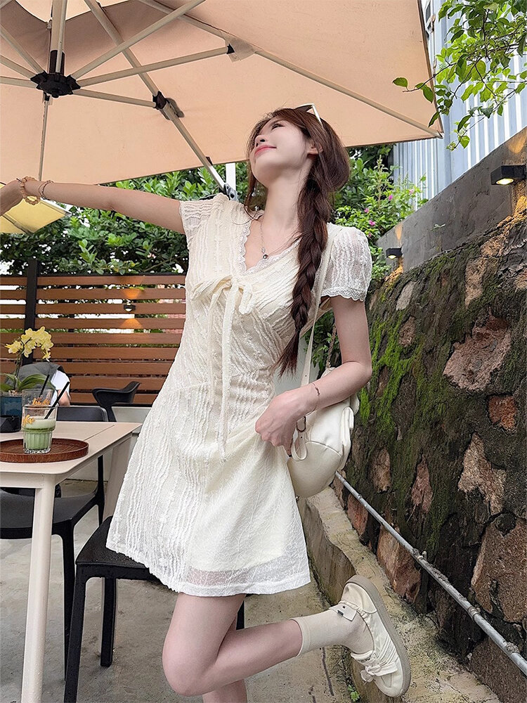 lazada mini dress ZANZEA Korean Style Women Casual V-Neck Short Sleeve Dresses Geometric  Prints Mini Dress #0601