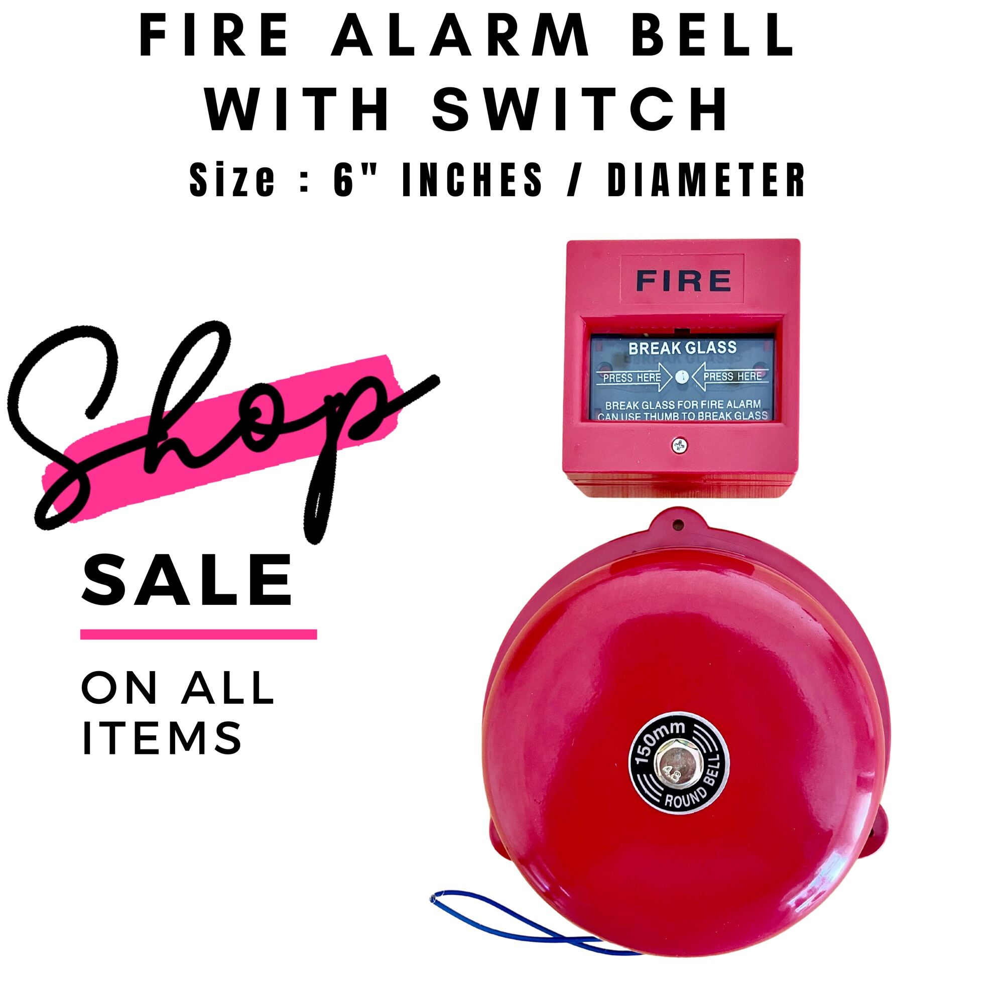 Fire Alarm Bell with Manual Call Point Switch 6 INCHES Lazada PH