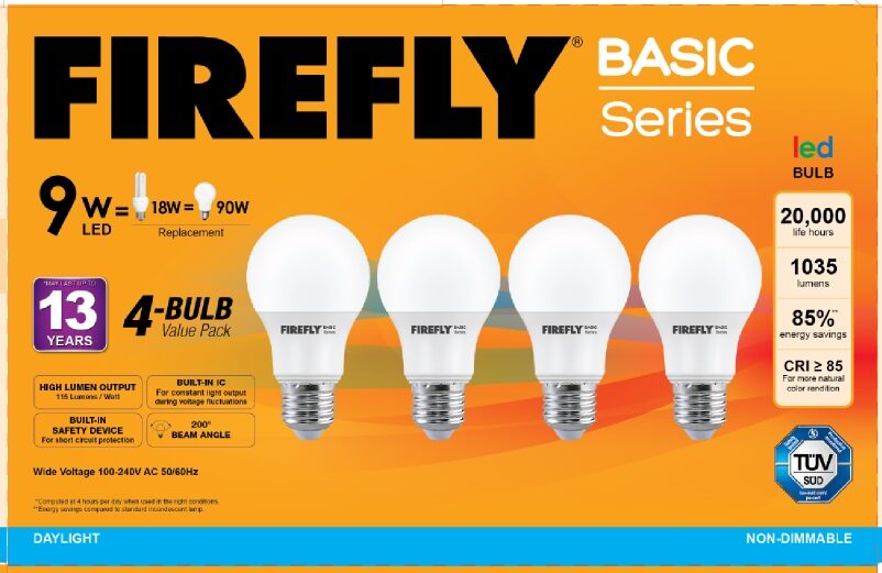 Firefly Basic 4-LED Bulb V.Pack 9W DL - V40EBI109DL