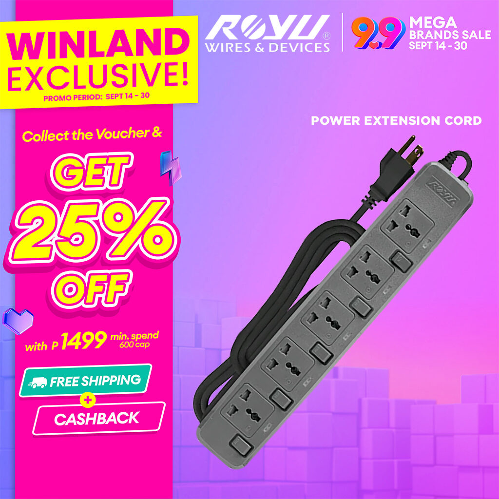 Royu Power Cord Extension Cord Wire Cable with Surge Protection 5