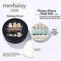 Portable Makeup Tools Set Palette Puff Mirror Scraper