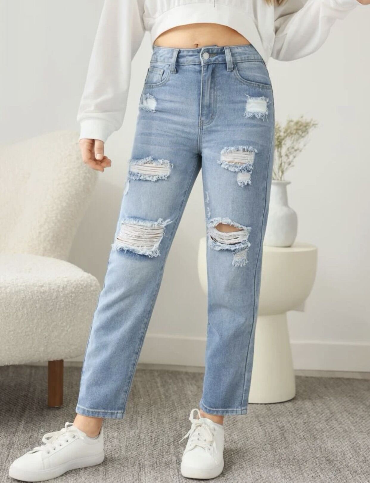 Young girls hot sale ripped jeans