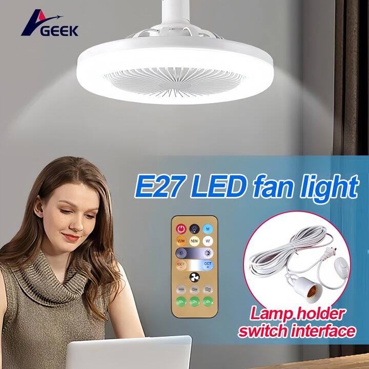 GEEK E27Ceiling Fan Light 2 in 1 multi function LED fan light with