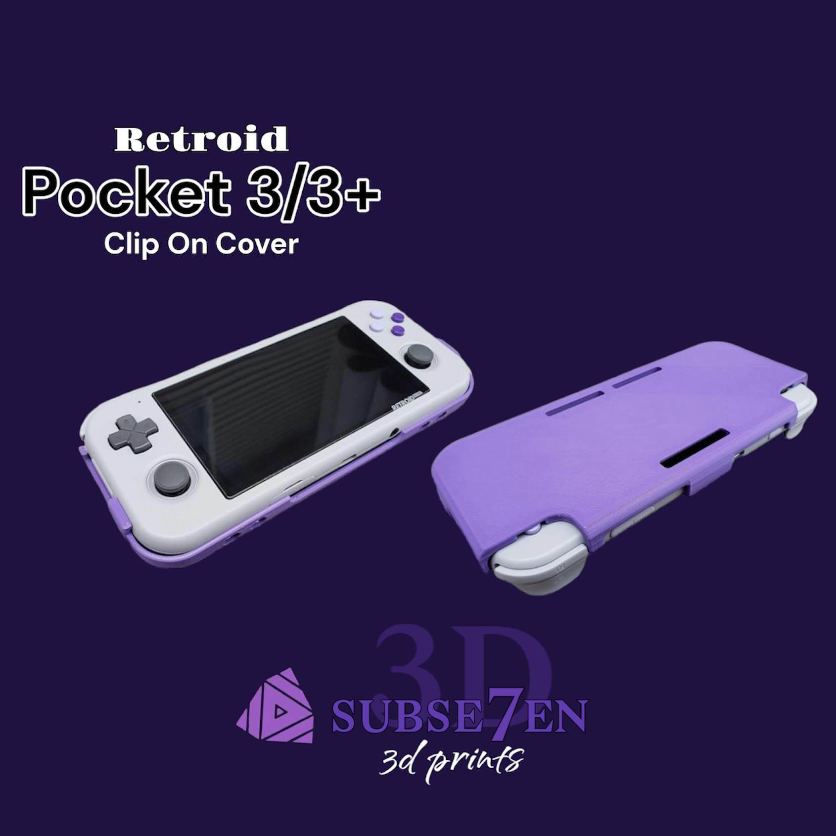 Retroid Pocket 3 / 3 Case & Grip 2-in-1 3D Printed 