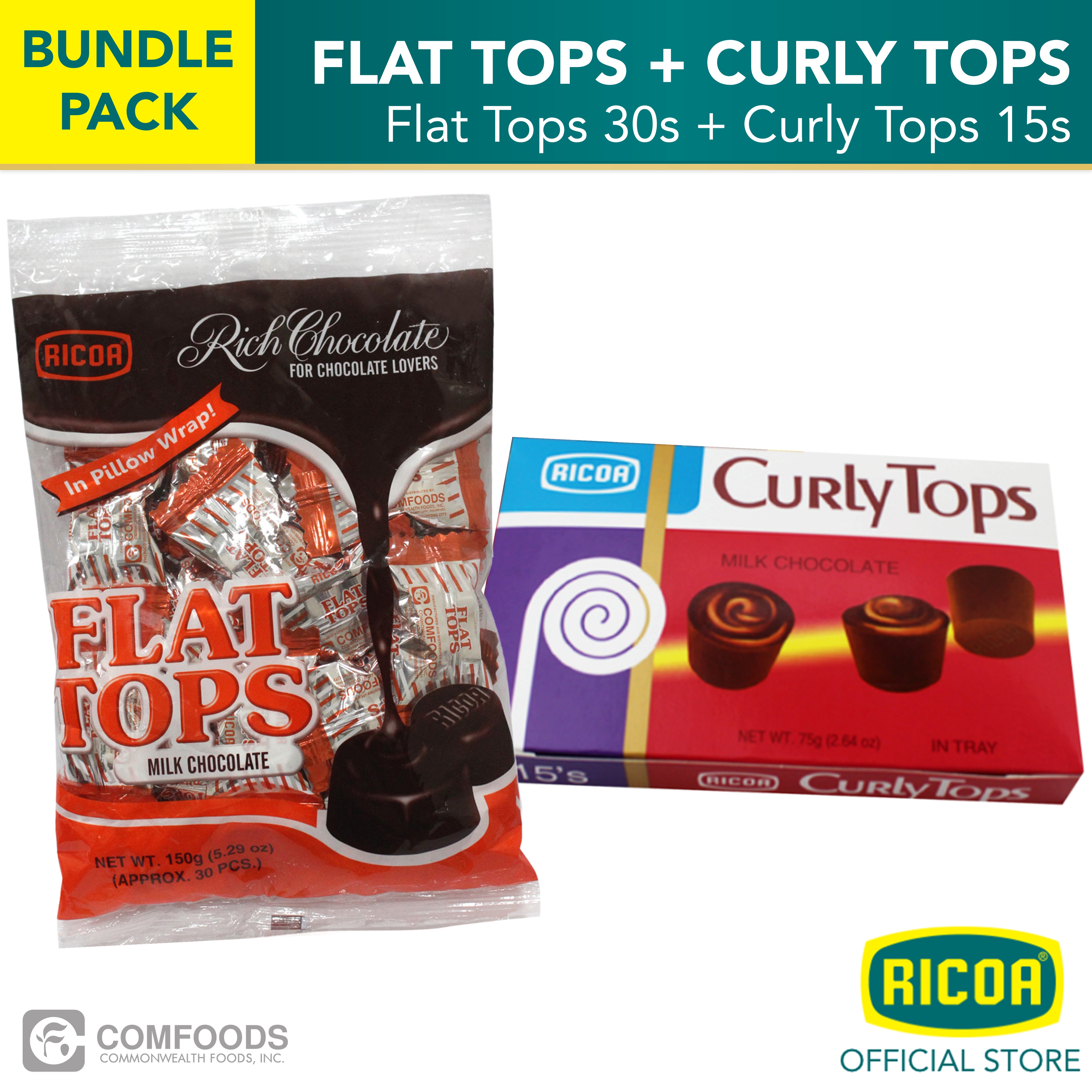 RICOA Curly Tops Milk Chocolate 150g (30s) - Pack of 2