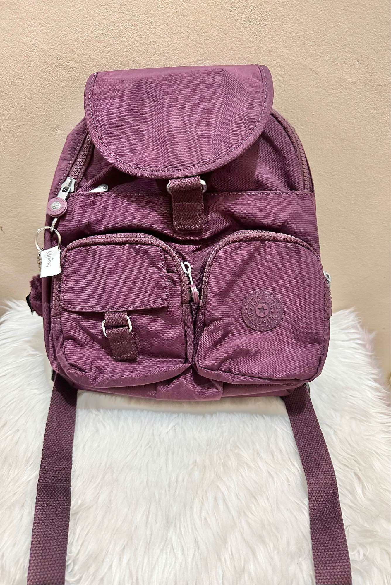 Original Kipling Lovebug Dark Plum Tonal Small Backpack Lazada PH