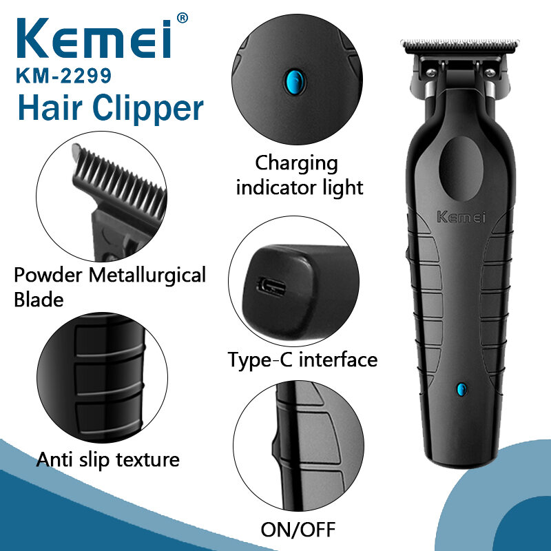 Kemei Cordless Electric Hair Clipper with USB Rechargeable Trimmer