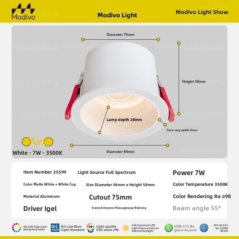 FANCY LAMP CLUB | Embedded Eye-Protection LED Ceiling Light