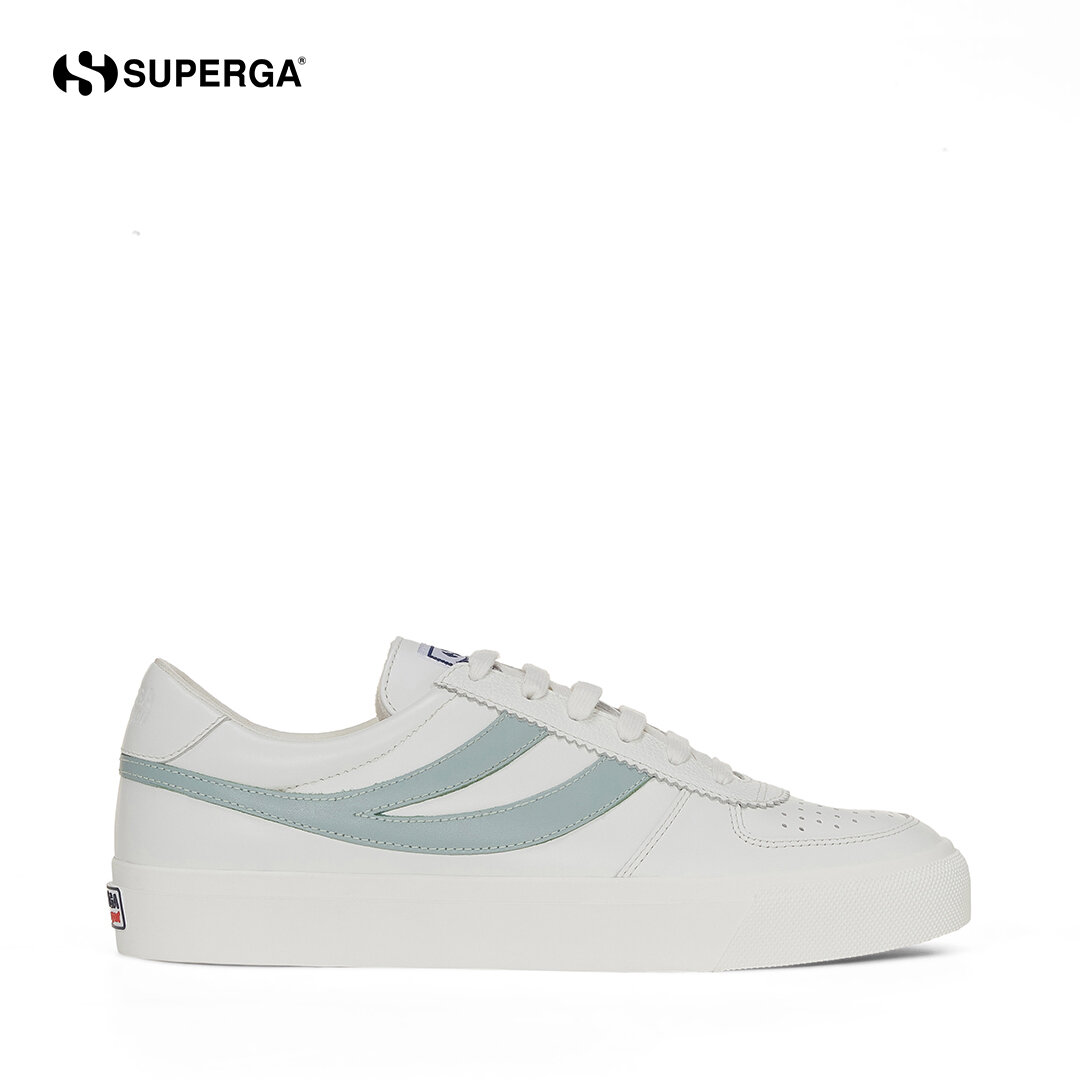 Superga Womens 3843-Court Sneakers White-Bristol Black-FAvorio
