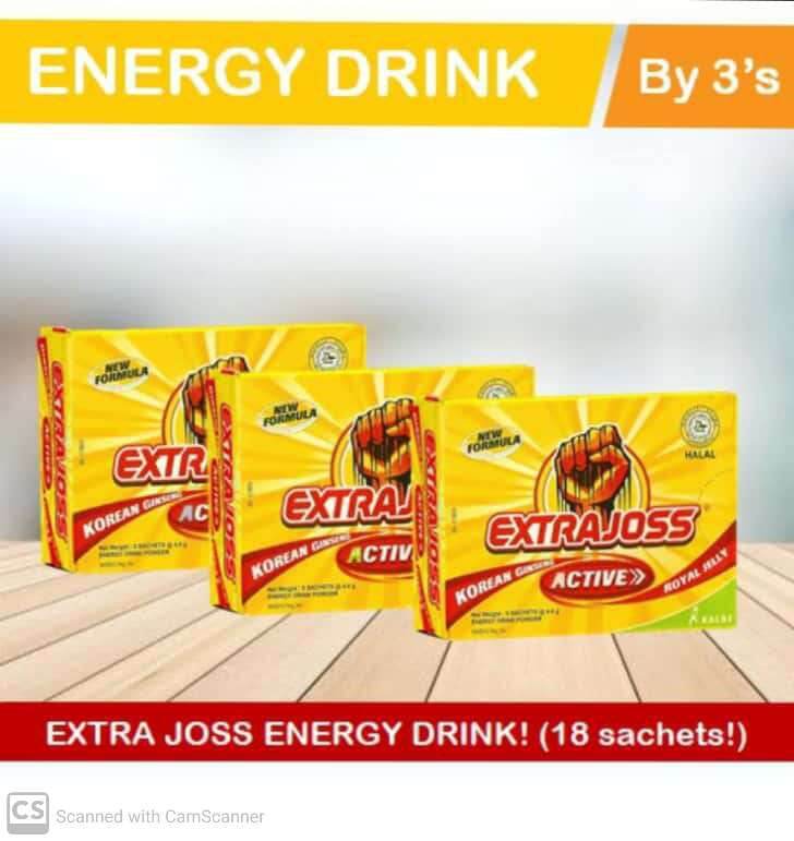 EXTRA JOSS ENERGY DRINKS (18 sachets) Lazada PH