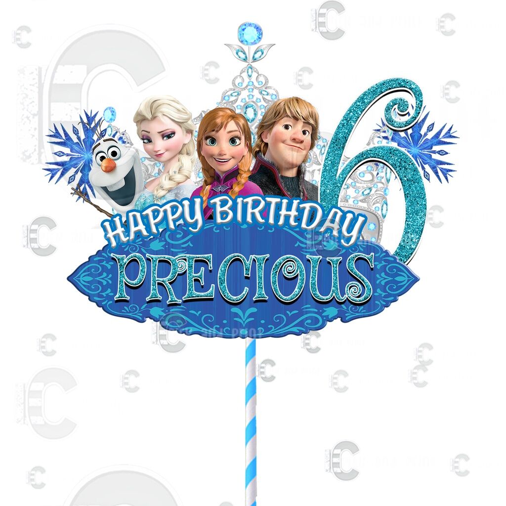 Personalized/Customized Frozen Elsa and Ana Cake topper for Diy Party Decorations party Supplies