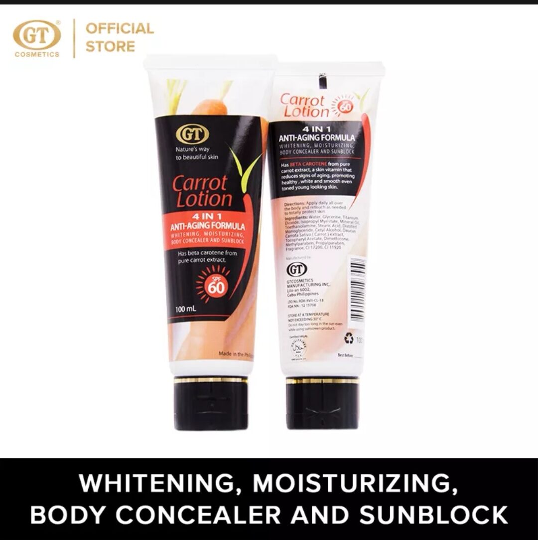 GT Cosmetic Carrot Lotion SPF60 / 100ml Lazada PH