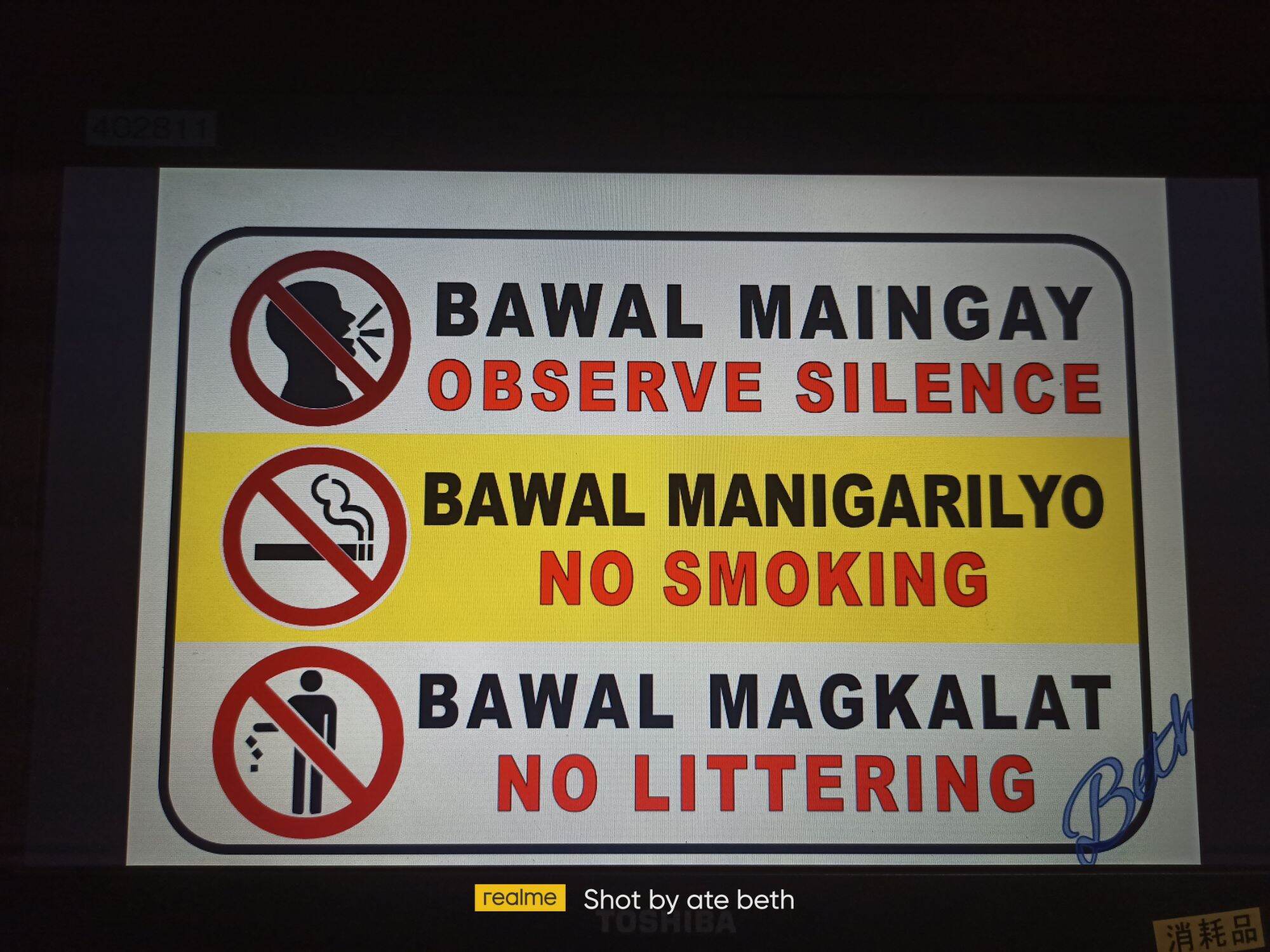 3 in 1 Observe Silence No Smoking No Littering Signage PVC Plastic (7