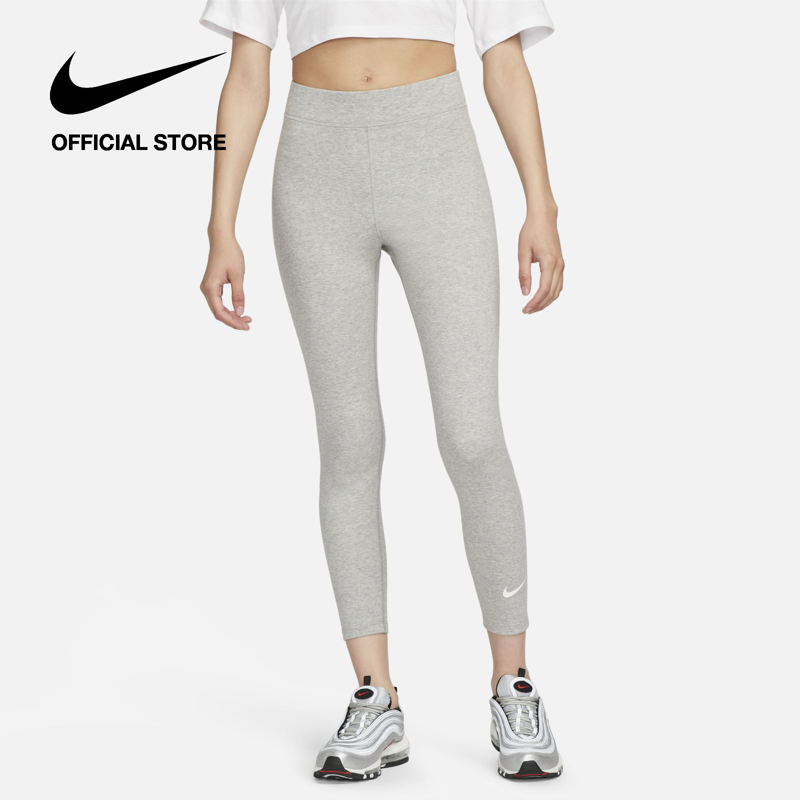 Leggings Nike Women's High-Waisted Logo Leggings Dk Grey Heather