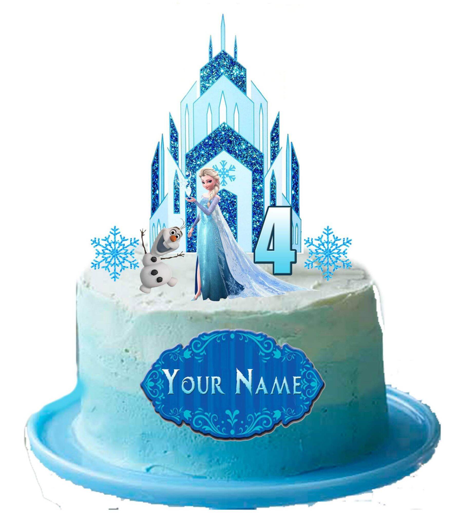 Personalized Frozen cake topper set