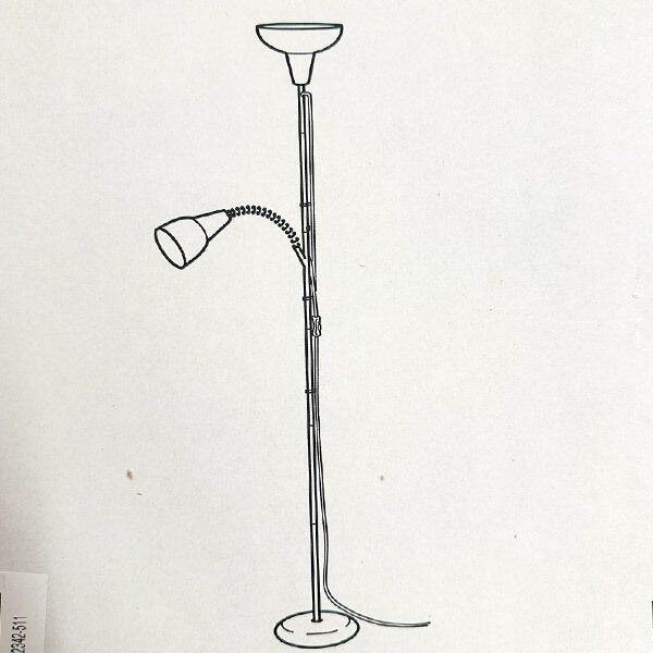 Ikea | Ikea Togarp Upward Floor Stand /Reading Lamp Black /White 004.863.94