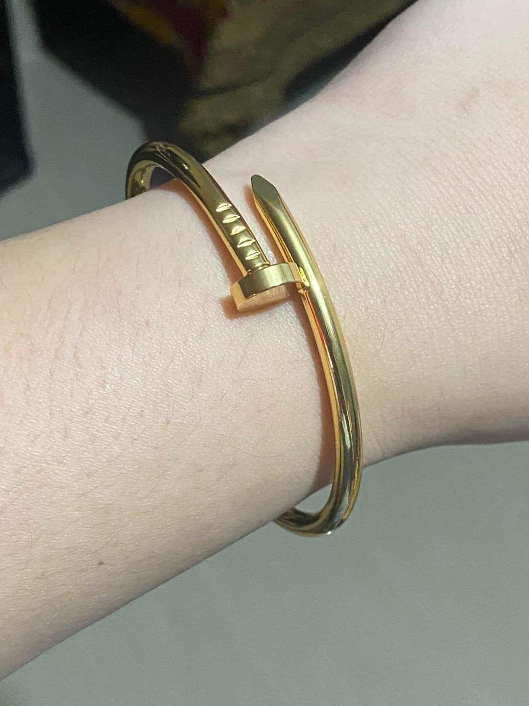 Gold nail bangle sale