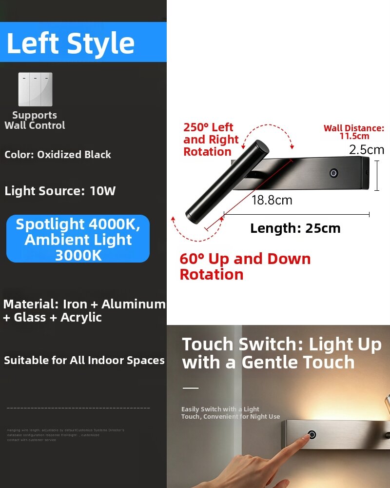 Designers Light | Adjustable Eye-Protective Reading Wall Light