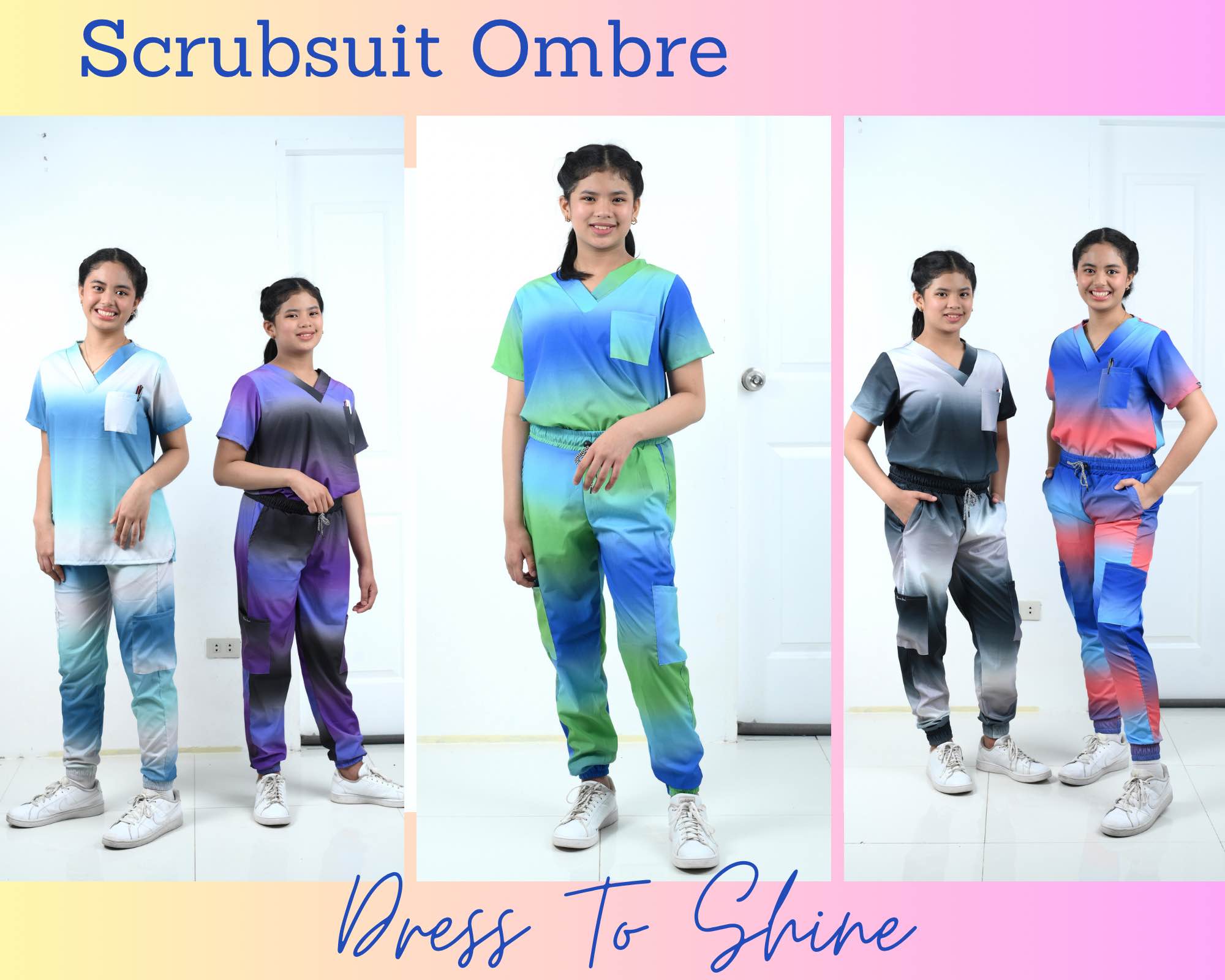 Unisex Ombre Scrub Suit Set by 