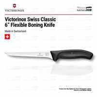 VICTORINOX Swiss Classic 6” Flexible Boning Knife  Black Handle Made in Switzerland