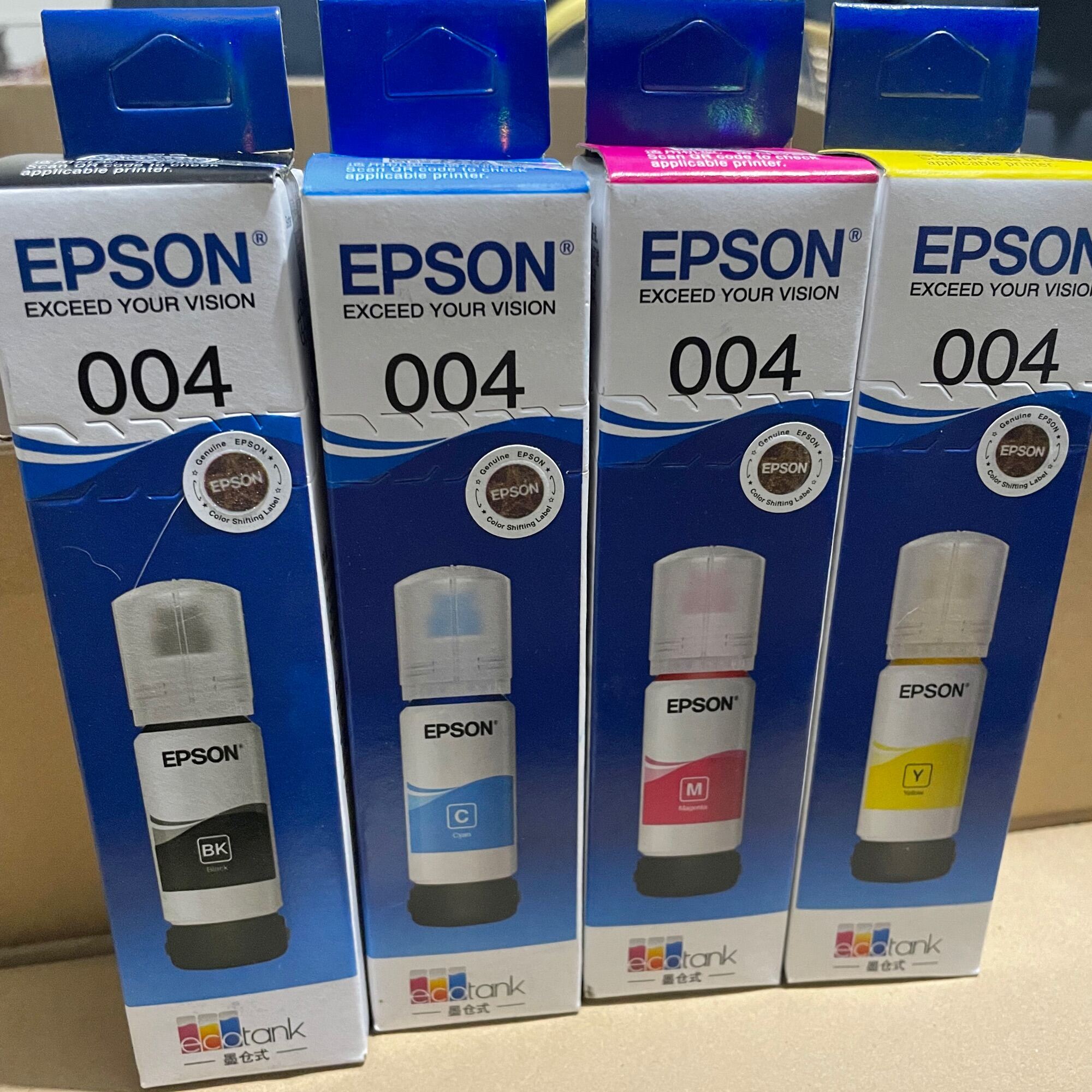 Genuine Epson Ink 004 1 Set (Black, Cyan, Magenta, Yellow) | Lazada PH