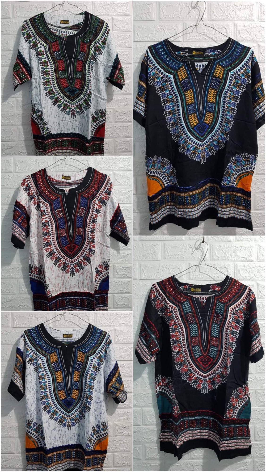 Summer Bohemian Embroidery Mexican Boho Cotton V Neck Loose Tops Shirt  Tunic Blouses Made in Bangkok For Men and Women Unisex