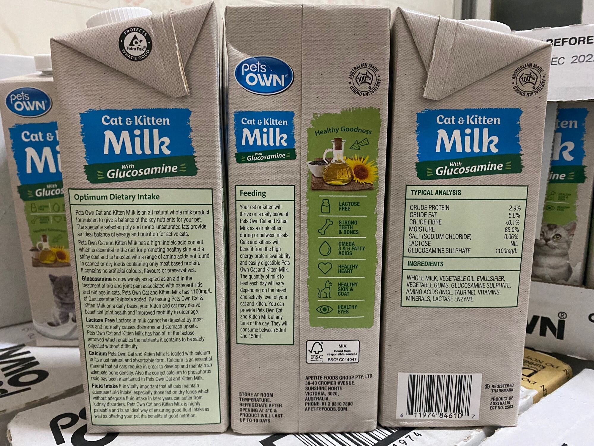 Pets Own Pet Milk 1L Cat and Kitten Milk Expiry SEPTEMBER 11 2023