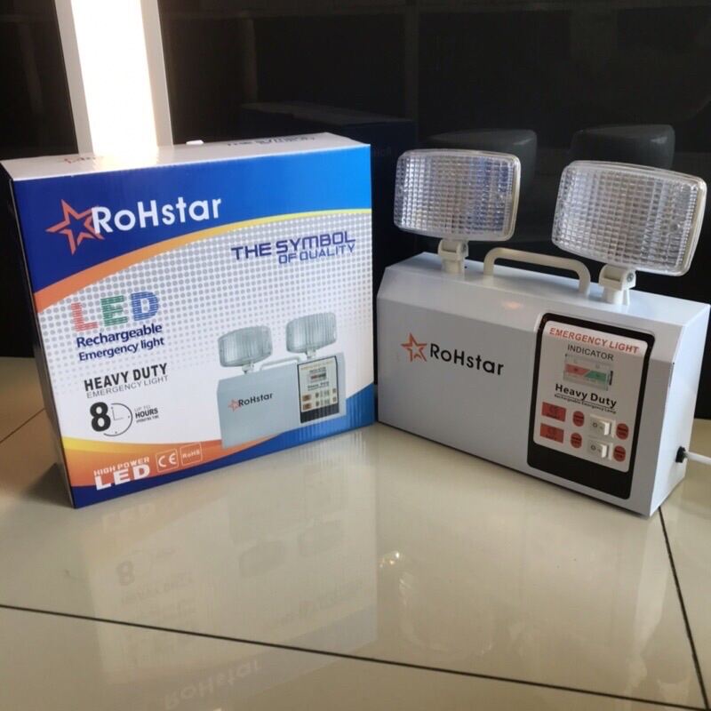 【COD & Ready】 Rohstar No13 Led Rechargeable back up battery Heavy duty emergency light fire