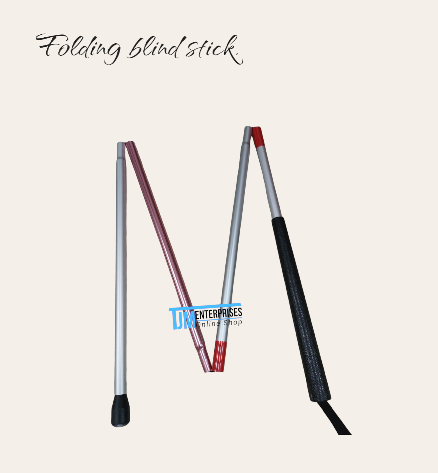 Folding blind stick.
