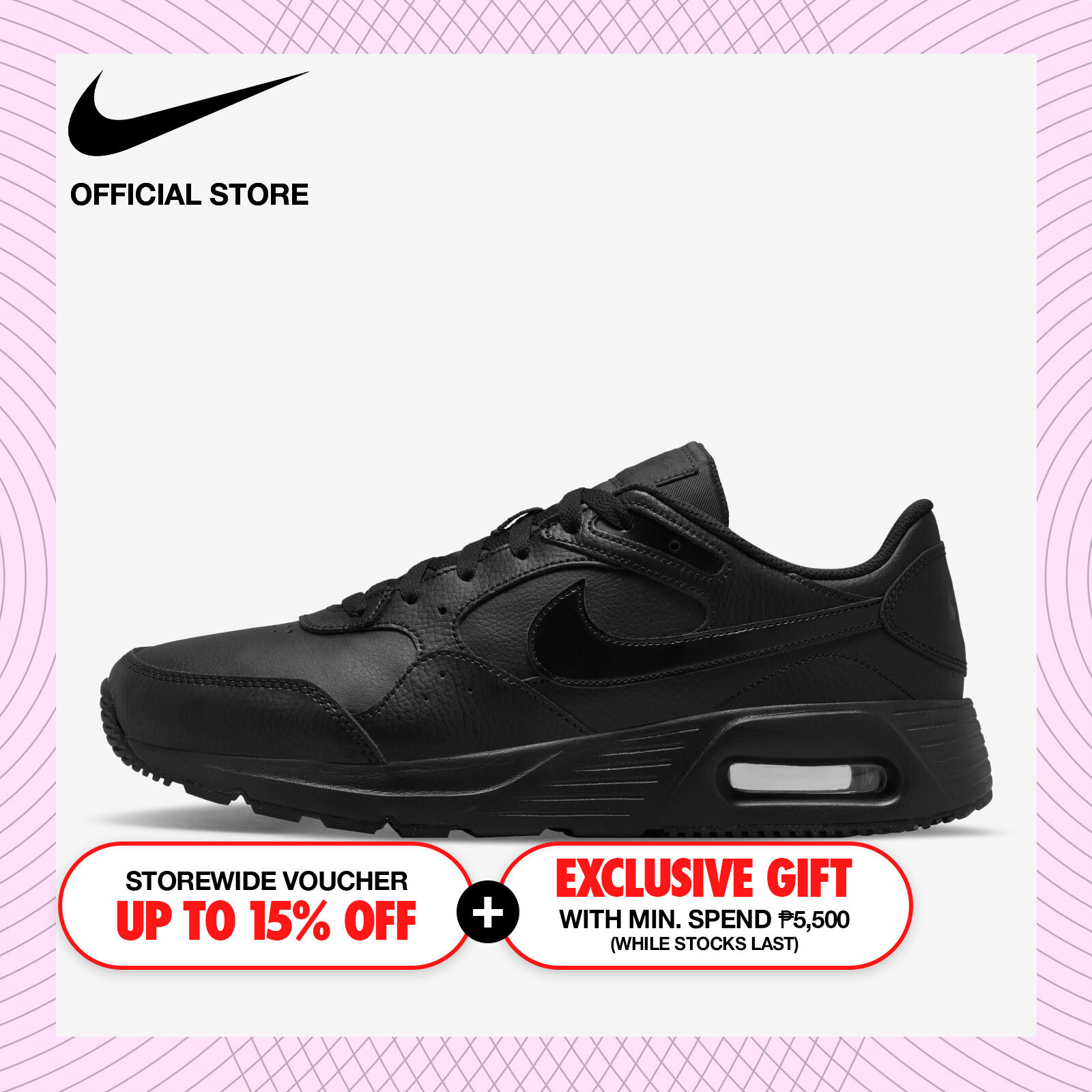 Nike Men's AIR Max SC Leather Shoes - Black