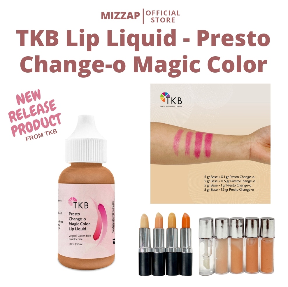  TKB Lip Liquid - Presto Change-o Magic Color, Color Additive,  Unique Lip Color, Lip Transformation, Vegan, Gluten & Cruelty Free