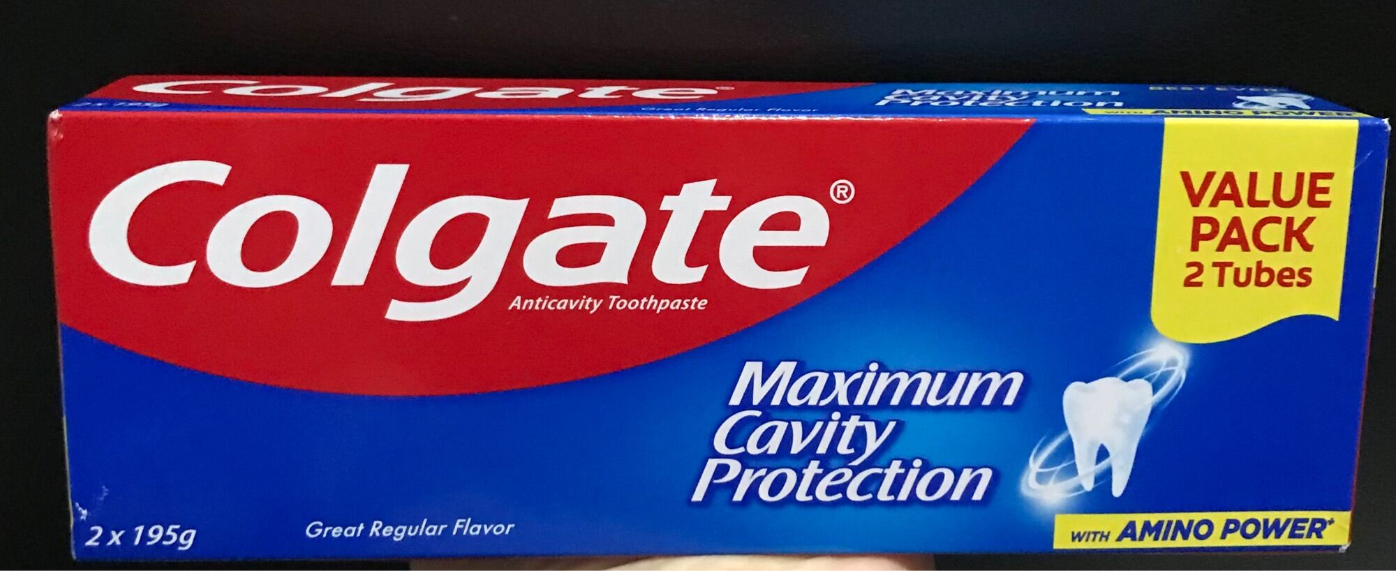Colgate Anticavity Toothpaste Great Regular Flavor (2 tubes x 195g