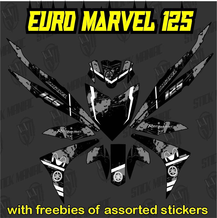 Euro Marvel 125 decals sticker, Laminated | Lazada PH