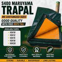 10x10 10x12 10x15 10x18 10x20 FEET S400 MARUYAMA TRAPAL