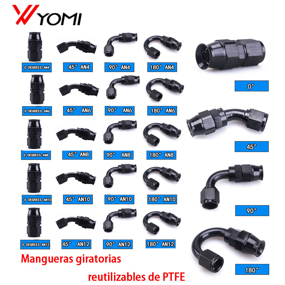 AN4 AN6 AN8 AN10 AN12 Male To Male Flare Fitting Coupler Union - Straight Fuel/Oil Line Adapter (Anodized)