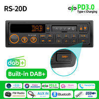 Grandnavi | Retro Car Radio MP3 Player 1DIN Stereo FM AM RDS DAB Receiver QC3.0 EQ Bluetooth USB AUX Input For Porsche Mercedes Benz VW BMW