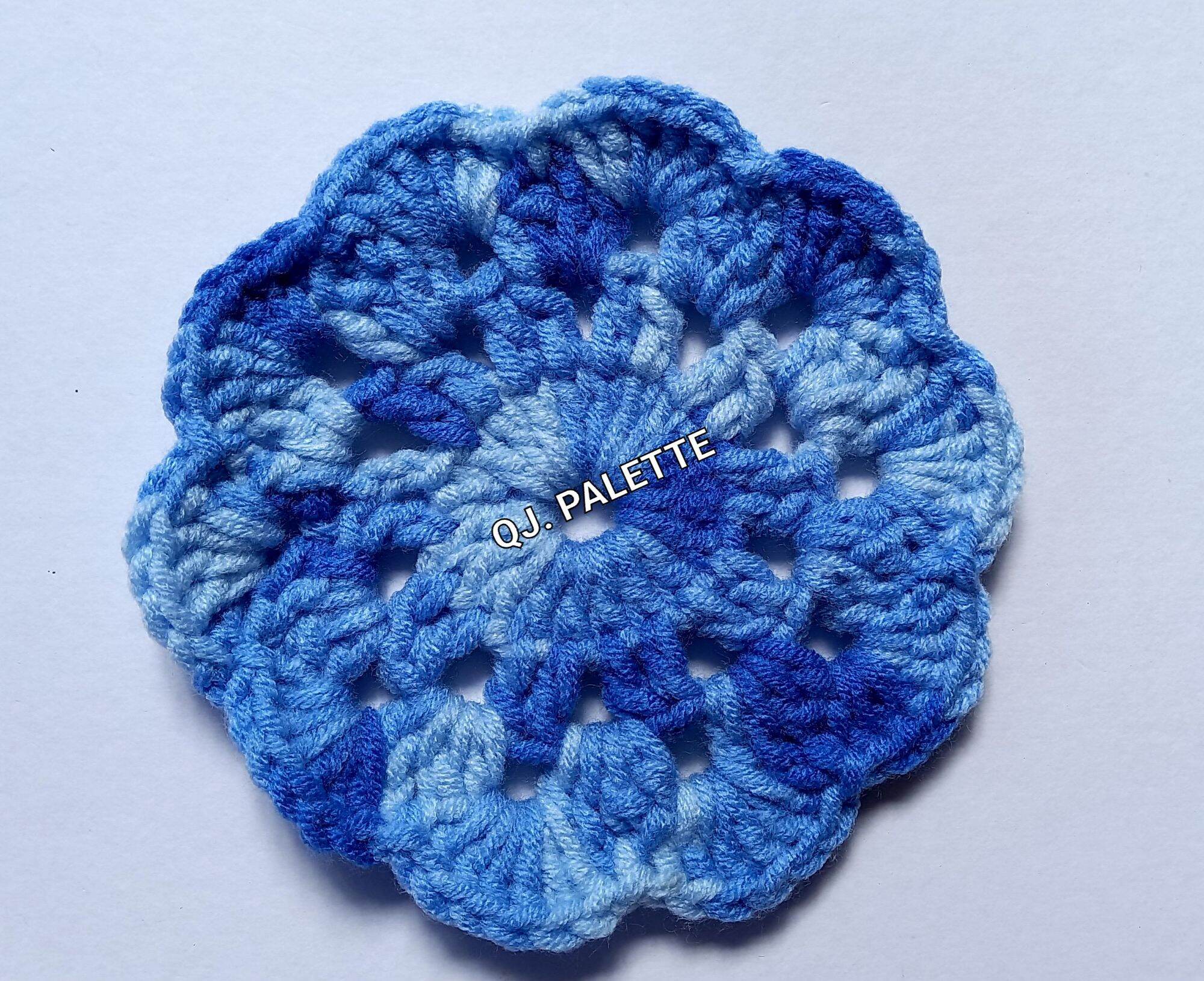 QJ. PALETTE Hand made crochet SOLD PER PIECE coaster for glass