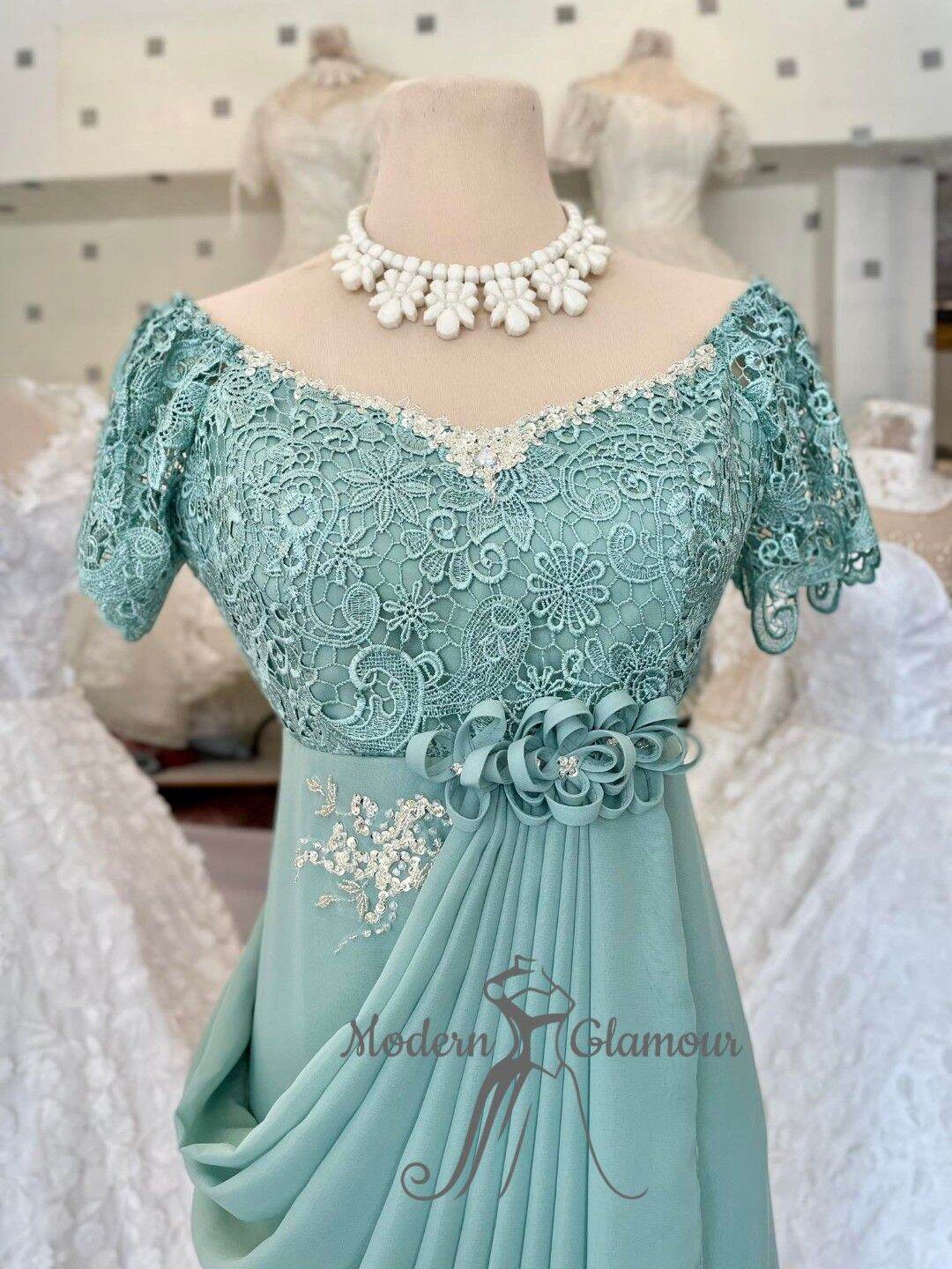 SAGE GREEN NINANG PRINCIPAL SPONSOR MOTHER OF THE BRIDE GROOM GOWN