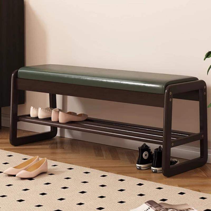 Luxurious Long Wooden Shoe Bench Soft Padded Remove And Put on Shoes Cabinet Home Entrance Hallway Gradient Color Trendy Style Presyo  2,233 Piso*Libreng Shipping