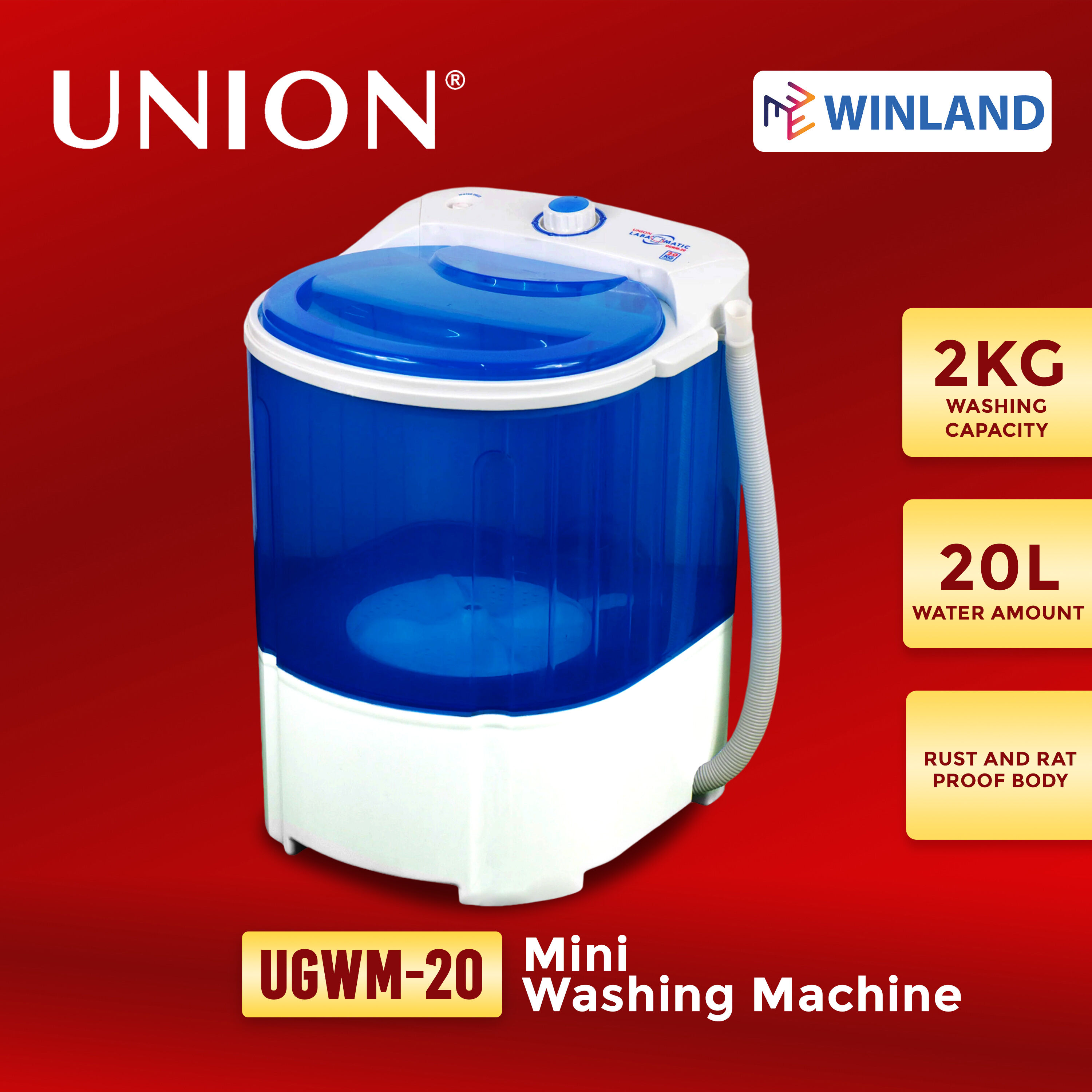 Union by Winland 2.0kg Single Tub Mini Washing Machine UGWM20 Lazada PH