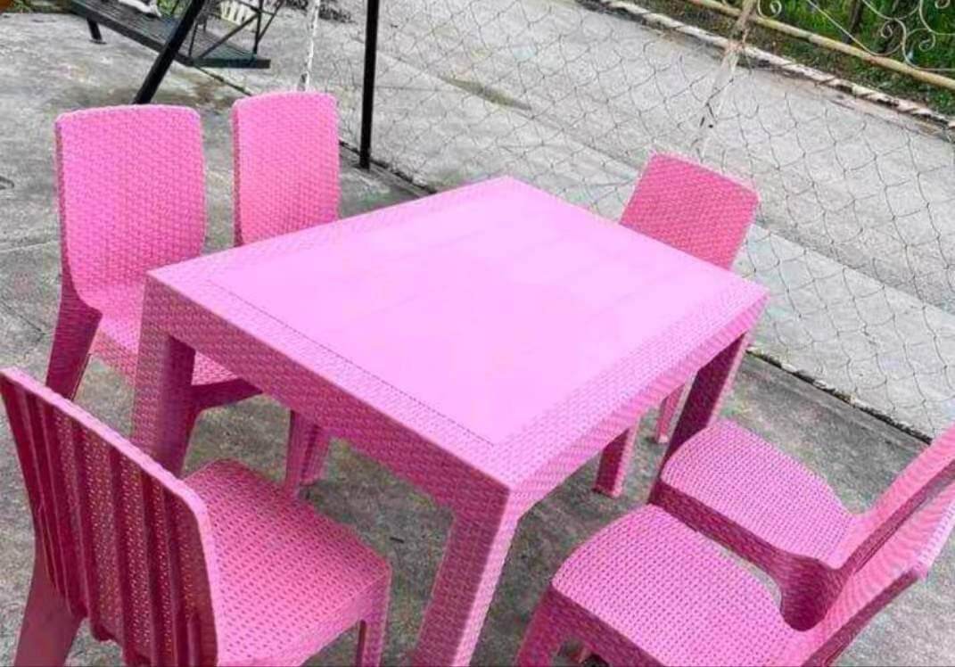 HDD 6 Seater Rattan Table and chair Set Lazada PH