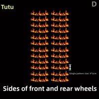 TUTU | Flame Design Reflective Trendy Stickers For Bicycles