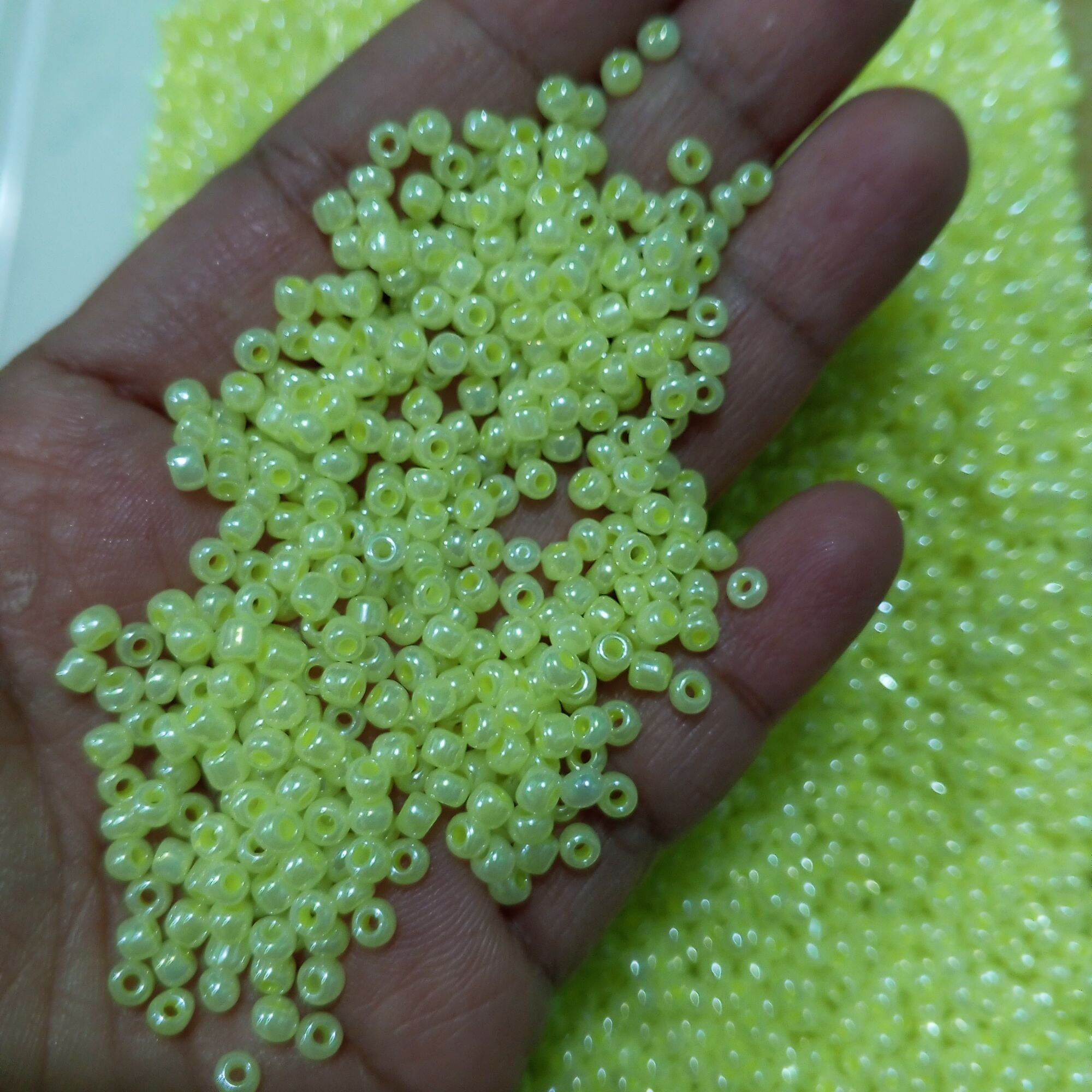 3mm Glossy Yellow Seed Beads 20g per pack