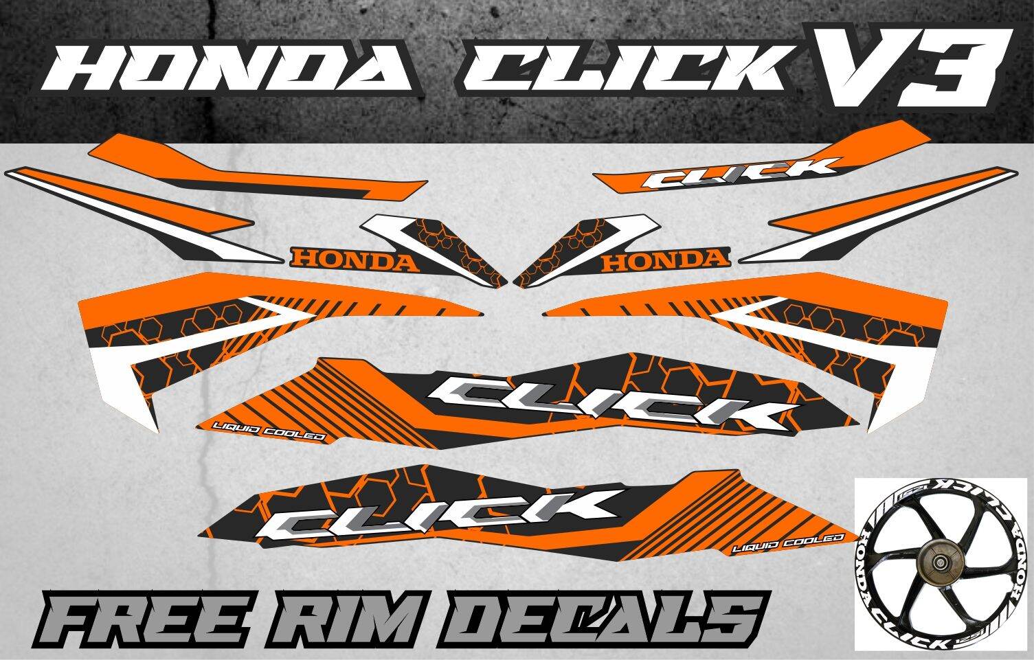 Honda Click V Decals Sticker Stock Size Laminated Lazada Ph