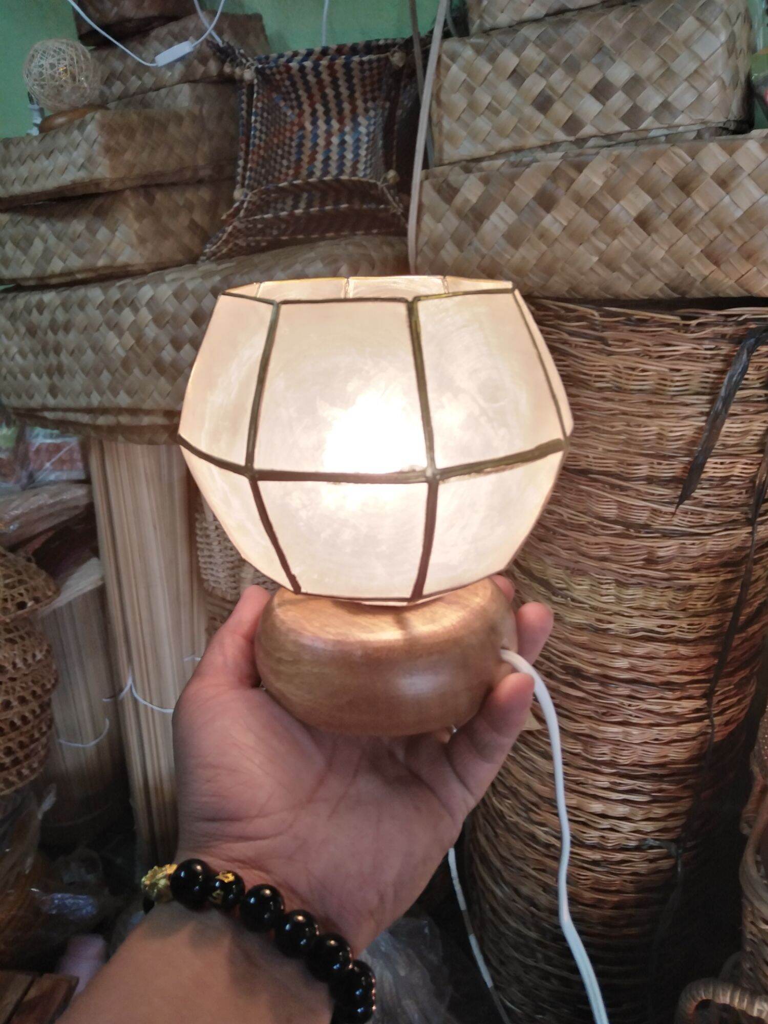 capiz #6 table lampshade free bulb