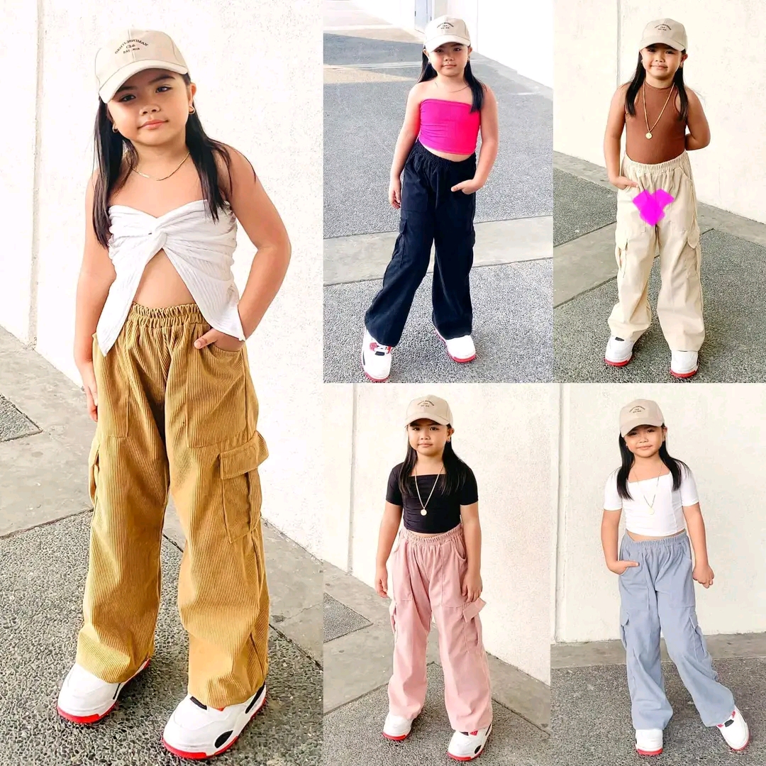 TRENDY CARGO PANTS FOR KIDS GIRL r21-22