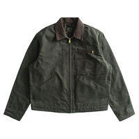 SauceZhan | Canvas Workwear Jacket Moss Green Petrol Blue