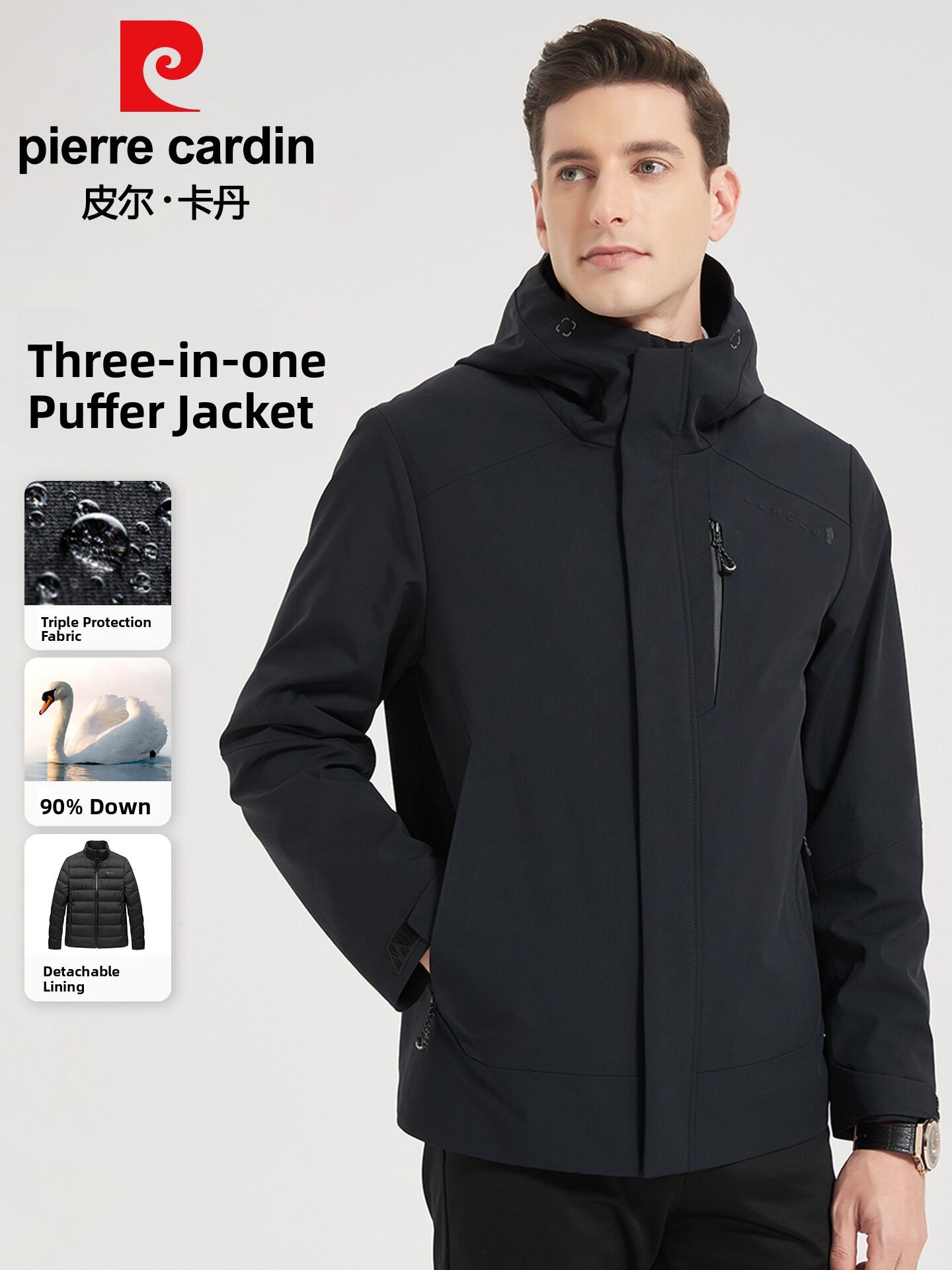 Pierre Cardin | Warm Removable Lining 3-in-1 Down Jacket - Brand Pierre Cardin Presyo 8,367 Piso*Libreng Shipping
